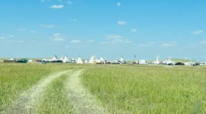 View of the Blackfeet Ceremonial Summer Camp 2023