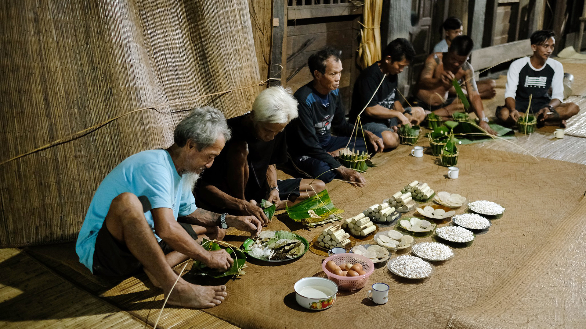 Members of the Dayak Iban group in the Sungai Utik community, where they live in a longhouse that serves as a space for collective decision-making.